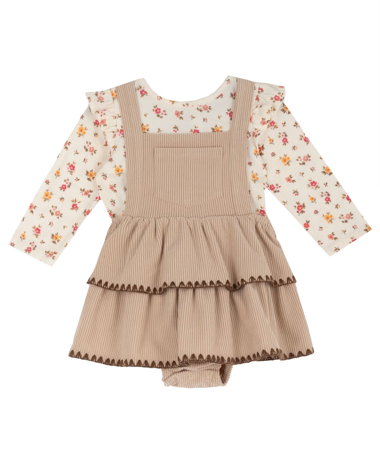 Baby Girls' Fall Corduroy Top and Romper, 2-Piece Set