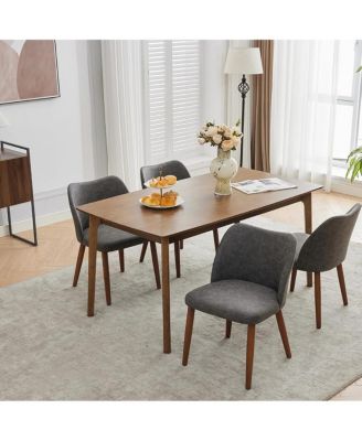 4 Set of Upholstered Dining Chairs,  Thick Cushioned Seat, Sturdy Wooden Legs with Leveling Feet, Modern Kitchen, Dining Room Chairs