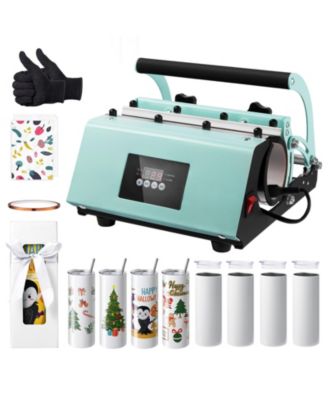 Tumbler Heat Press Machine Set with 8 Blank 20 oz Tumblers