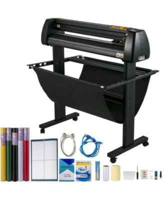 34 in Vinyl Cutter Machine Bundle with Floor Stand and Supplies