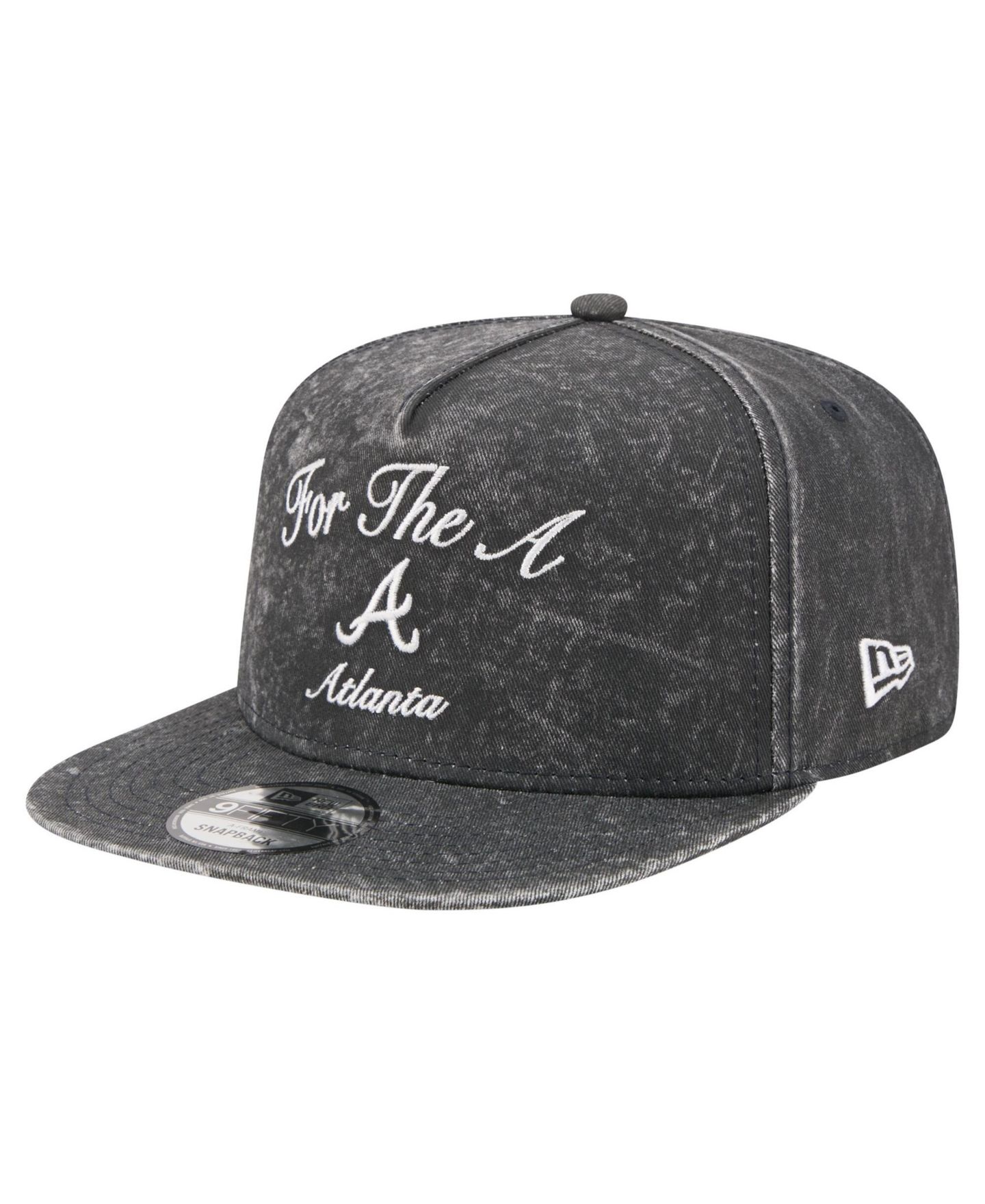Мужская кепка New Era Black Atlanta Braves City Slogan A-Frame 9FIFTY Snapback Hat — фото 1