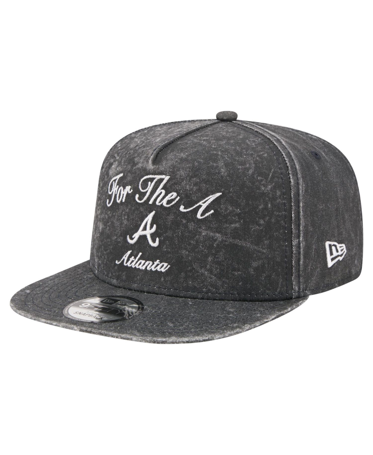 Men's Black Atlanta Braves City Slogan A-Frame 9FIFTY Snapback Hat