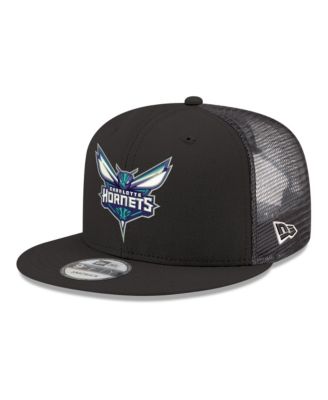 Men's Black Charlotte Hornets Core Logo Meshback 9FIFTY Snapback Hat