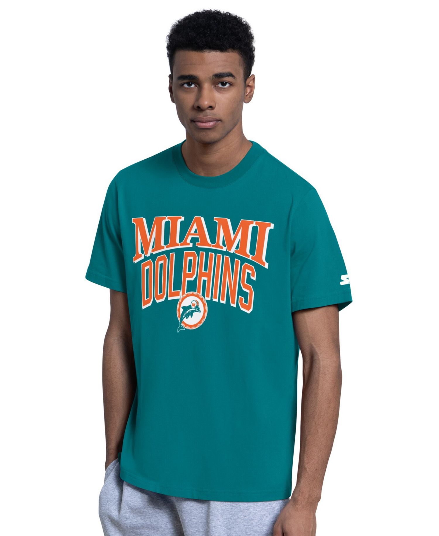 Men's Aqua/Gray Miami Dolphins Two-Pack Throwback Logo T-Shirt Set