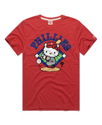 Men's and Women's Red Philadelphia Phillies Hello Kitty Tri-Blend T-Shirt