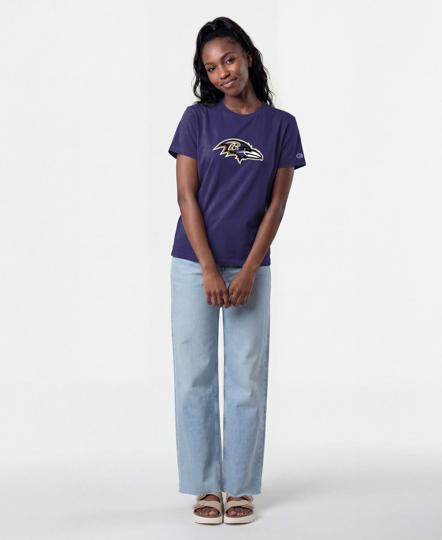 Women's Purple Baltimore Ravens Logo T-Shirt