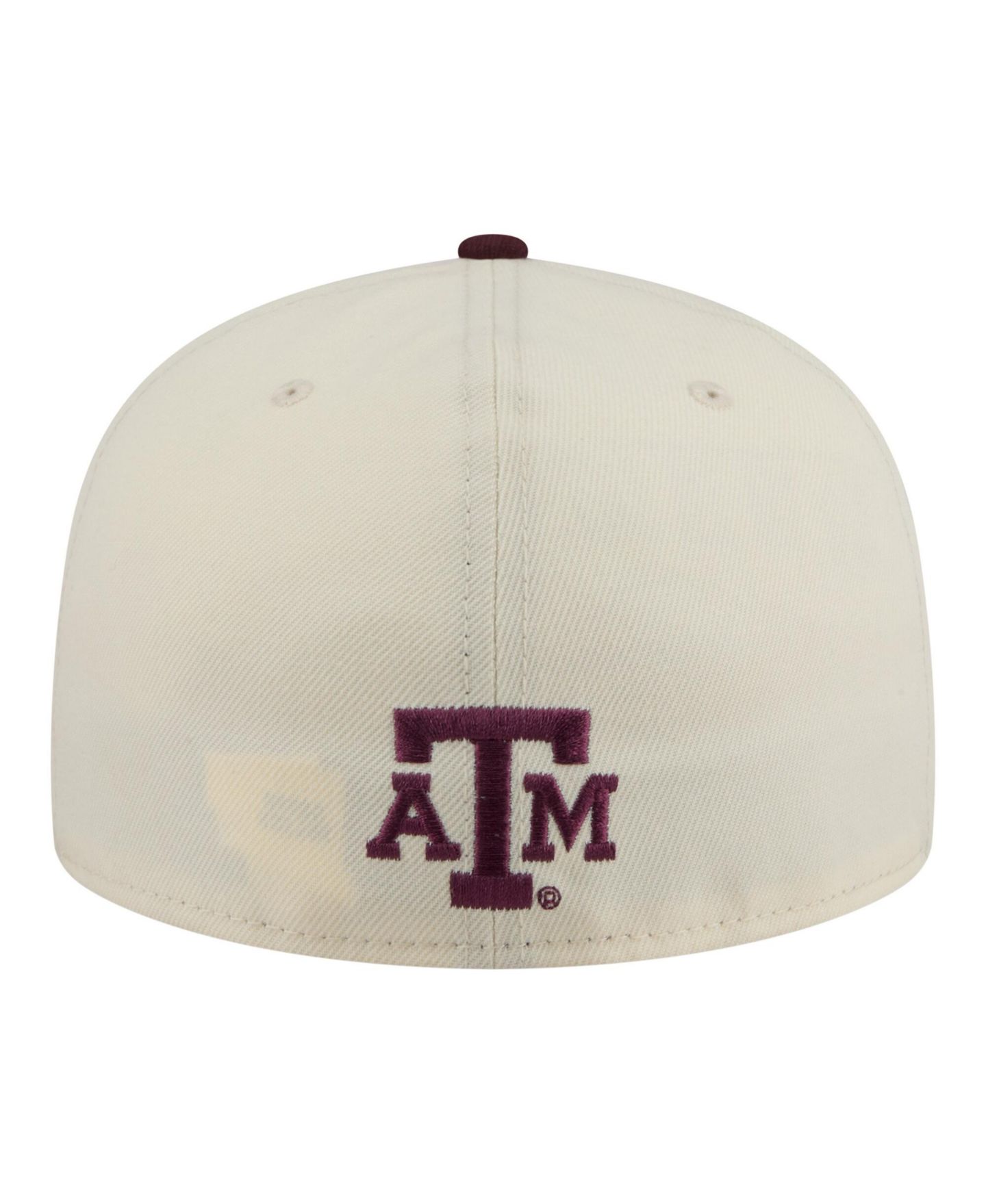 Мужская кепка New Era Cream/Maroon Texas A&M Aggies Two-Tone Script 59FIFTY Fitted Hat — фото 3