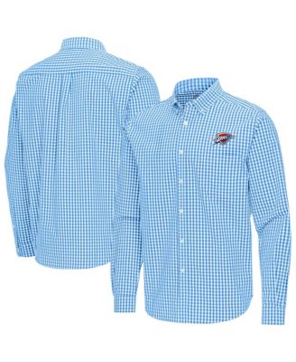 Men's Powder Blue Oklahoma City Thunder Ellis Woven Tri-Blend Button-Down Shirt