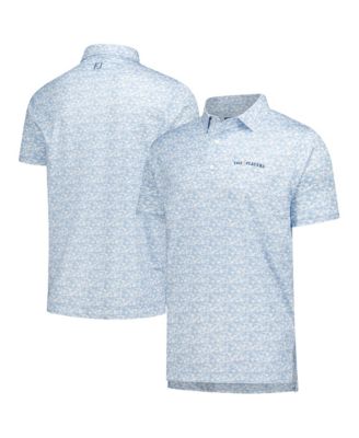 Men's Light Blue THE PLAYERS Hidden Palm Print Lisle Polo Shirt