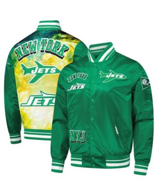 Men's Green New York Jets Sublimated Satin Full-Snap Jacket