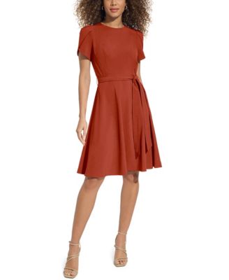 Women's Tulip Sleeve Fit & Flare Dress