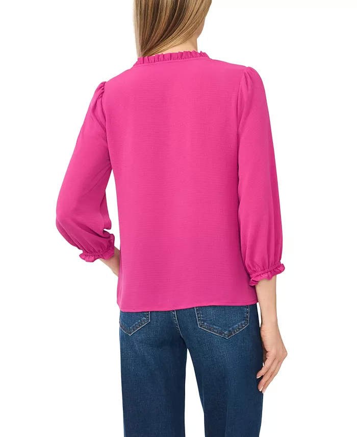 Women's Ruffled Button-Front 3/4-Sleeve Blouse - thumbnail 4