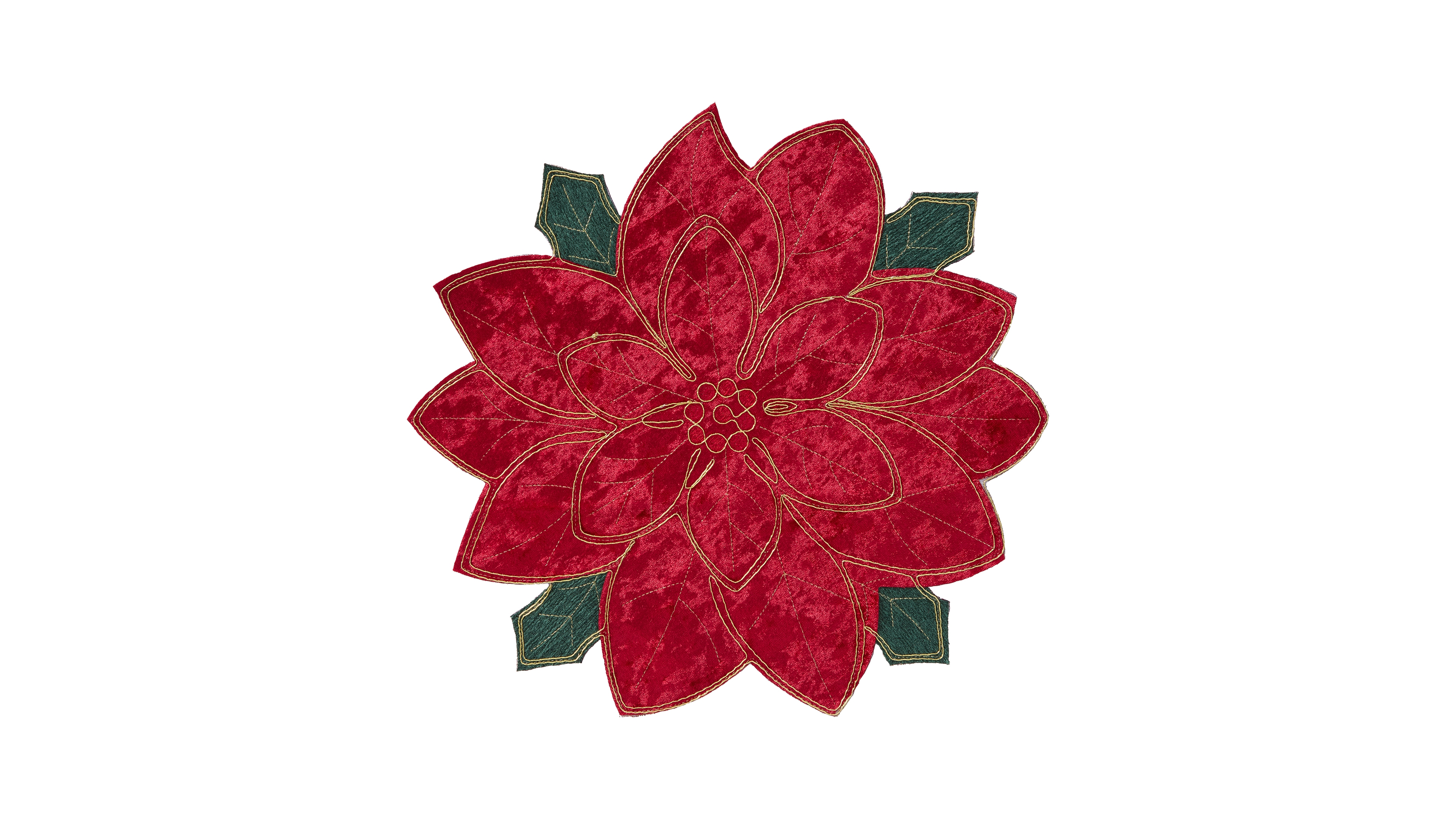 Elrene Holiday Poinsettia Figural Placemat, 15" x 15"