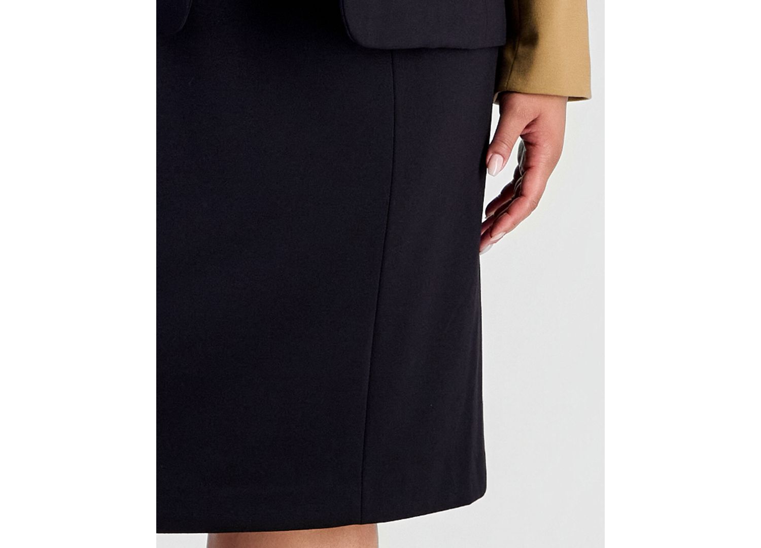 Plus Size Peplum Empire-Waist Seam Colorblock Jacket & Dress, 2-Piece Set