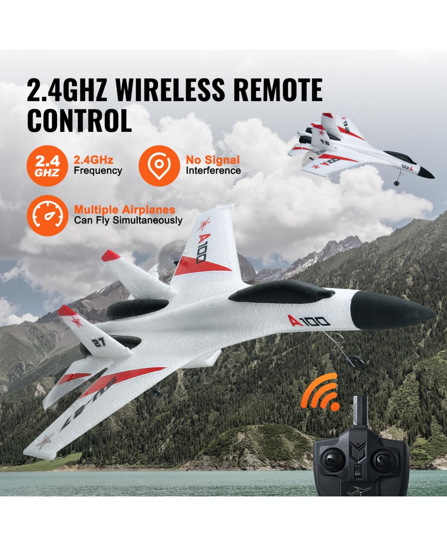 Детская игрушка SEVORLEY Ready-to-Fly 4-Channel Aerobatic Remote Control Airplane, цвет: Белый / Красный — фото 10