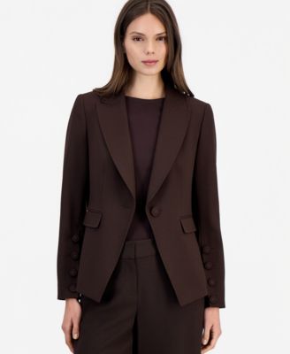 Women's Single-Button Peak-Lapel Blazer