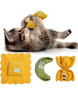 3 Pack Pasta Cat Toy Set Filled with Premium Catnip, Natural Stimulation and Teething Toy for Kittens and Cats