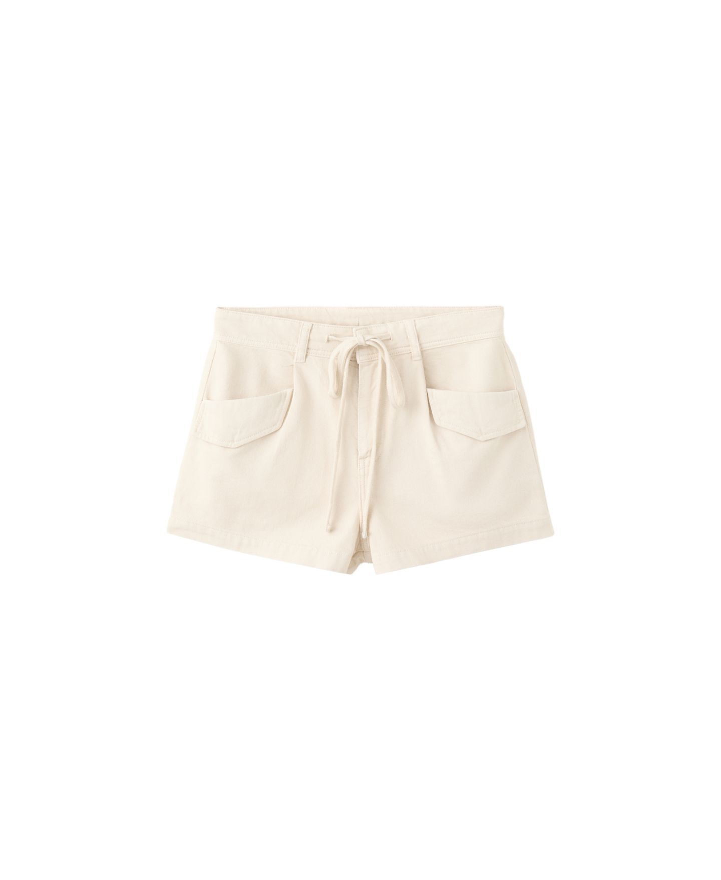Женские шорты Mango Mid-Rise Flap Pockets Denim Shorts, 2.36" Inseam, цвет: Экрю — фото 5