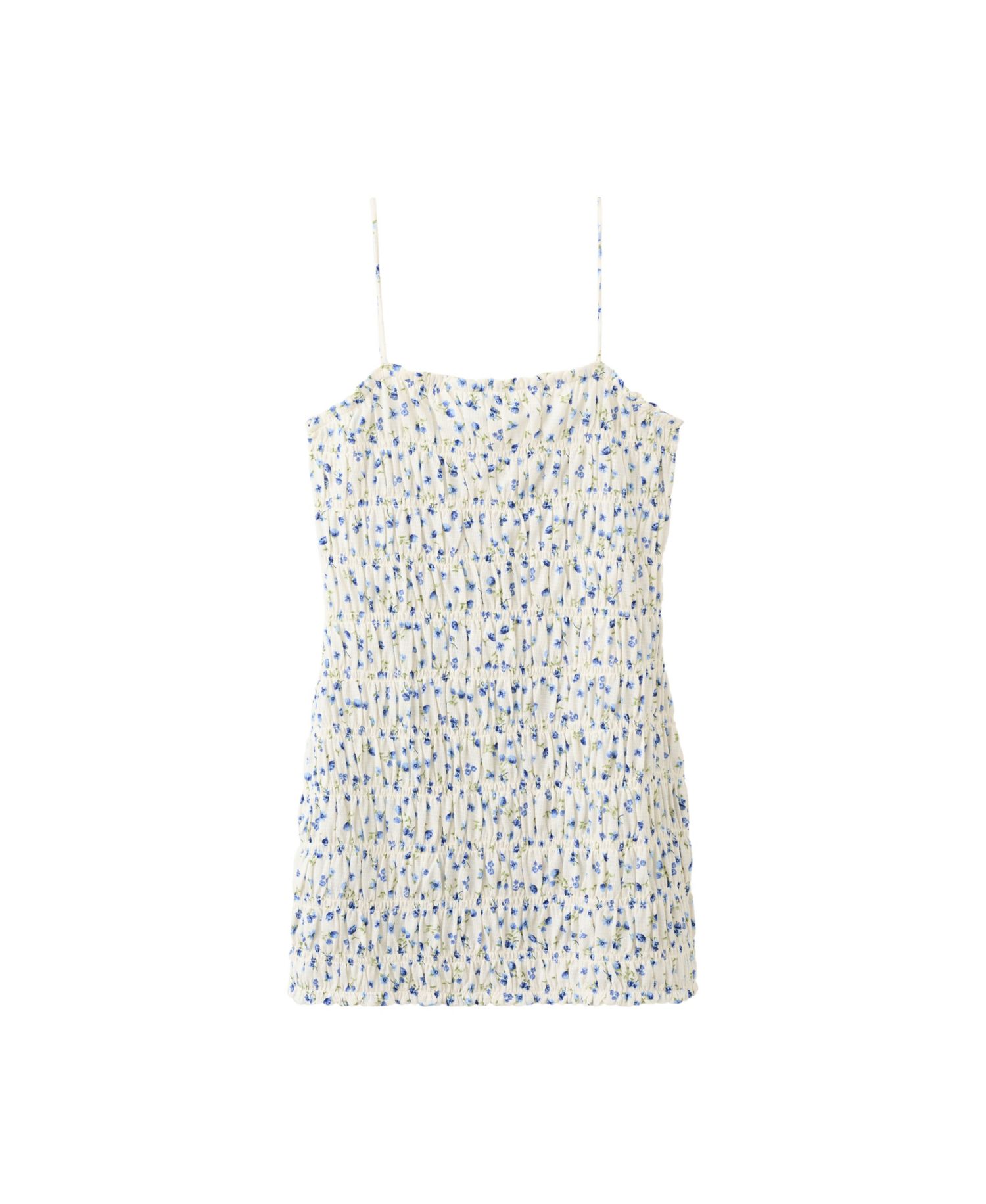Women's Floral-Print Ruched Square Neck Dress