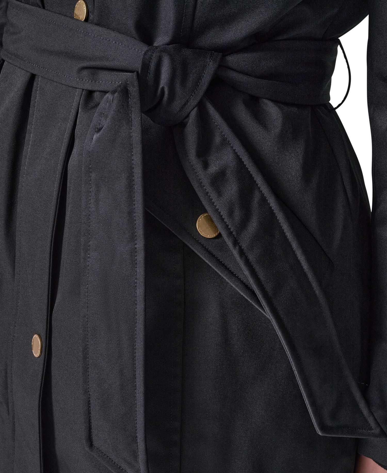 Women's Belted Hooded Mid-Length Puffer Coat