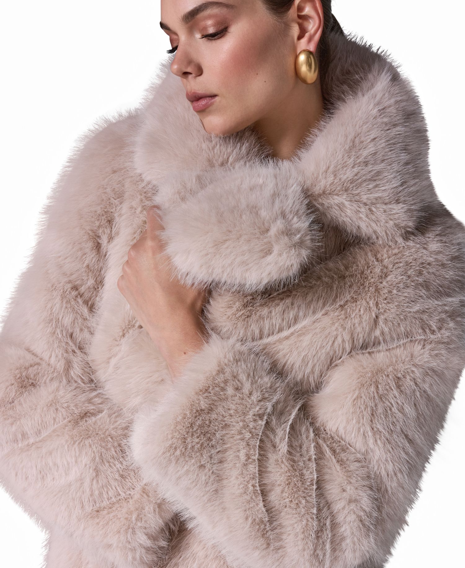 Women's Maxi Collared Faux-Fur Coat