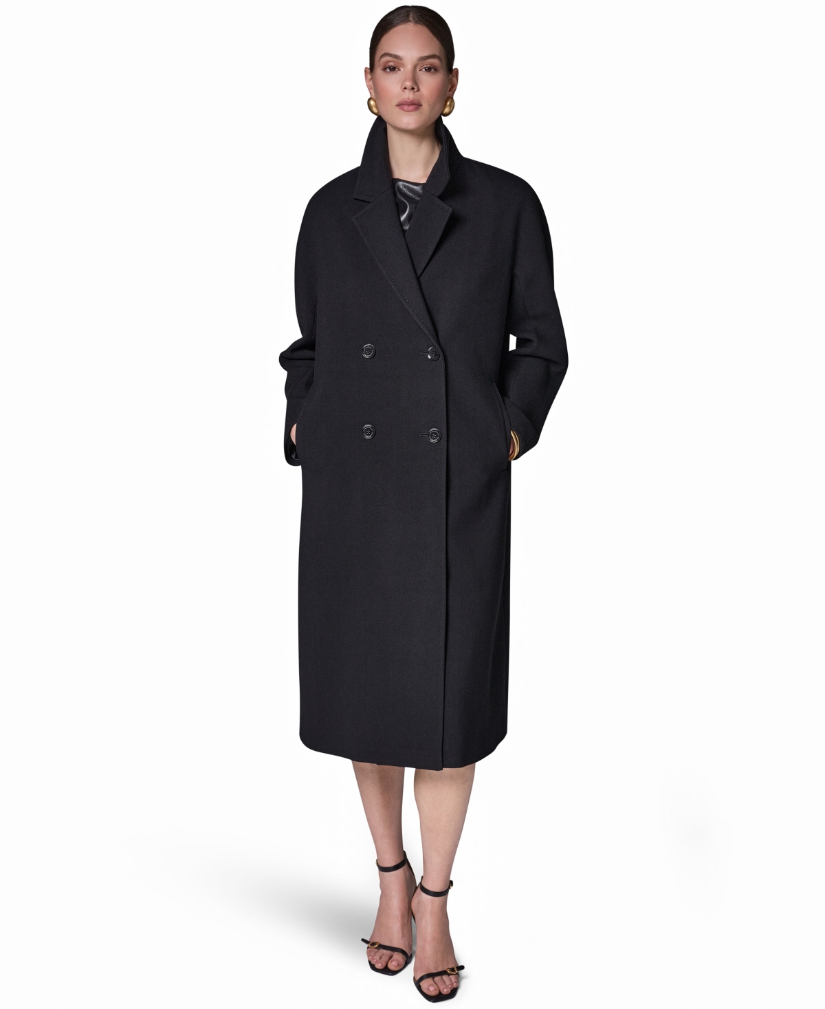 Donna Karan New York Women's Double Breasted Rain Coat