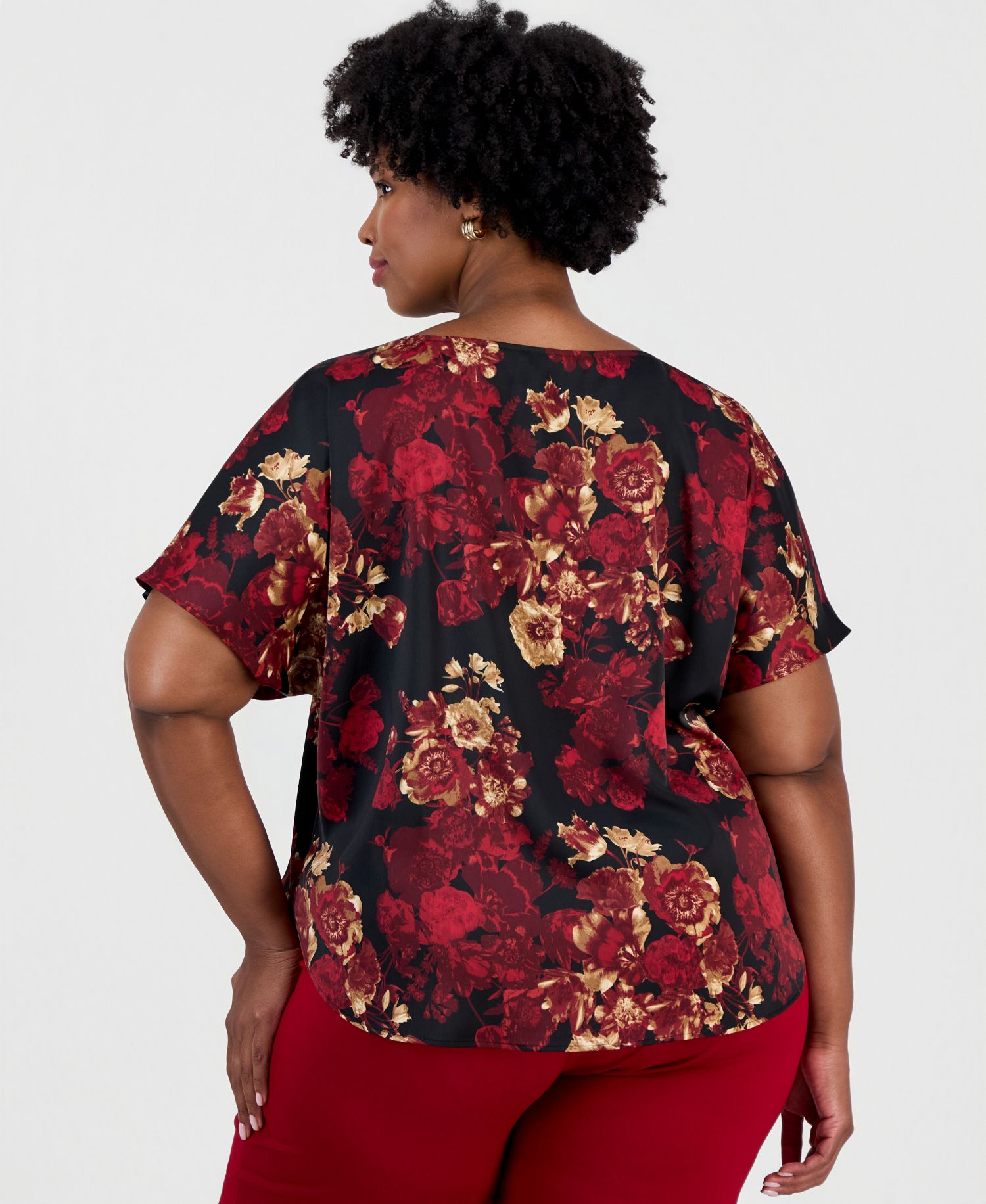 Plus Size Floral-Print Blouse