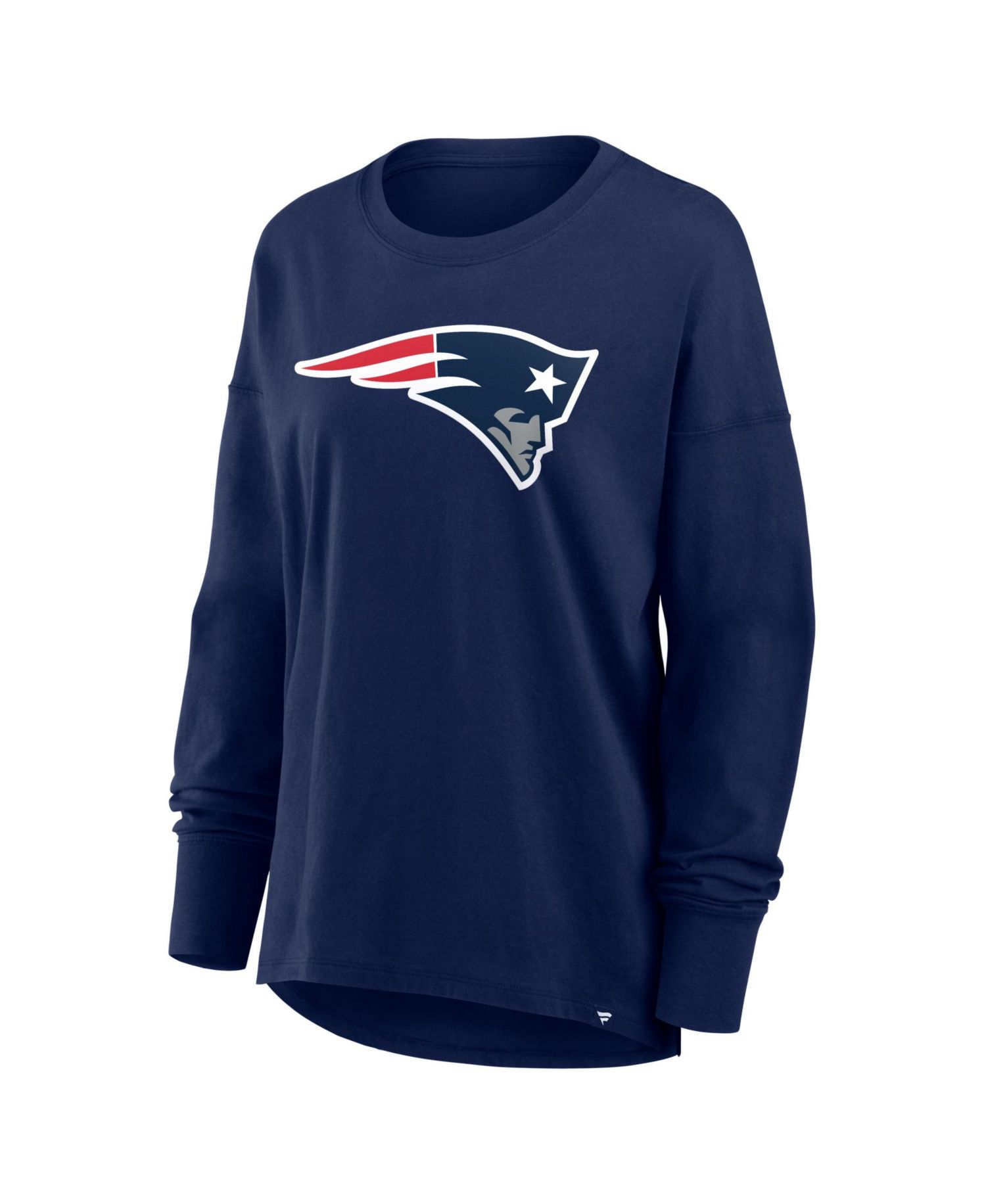 Women's New England Patriots Essential Crewneck Dropped-Shoulder Long-Sleeve T-Shirt