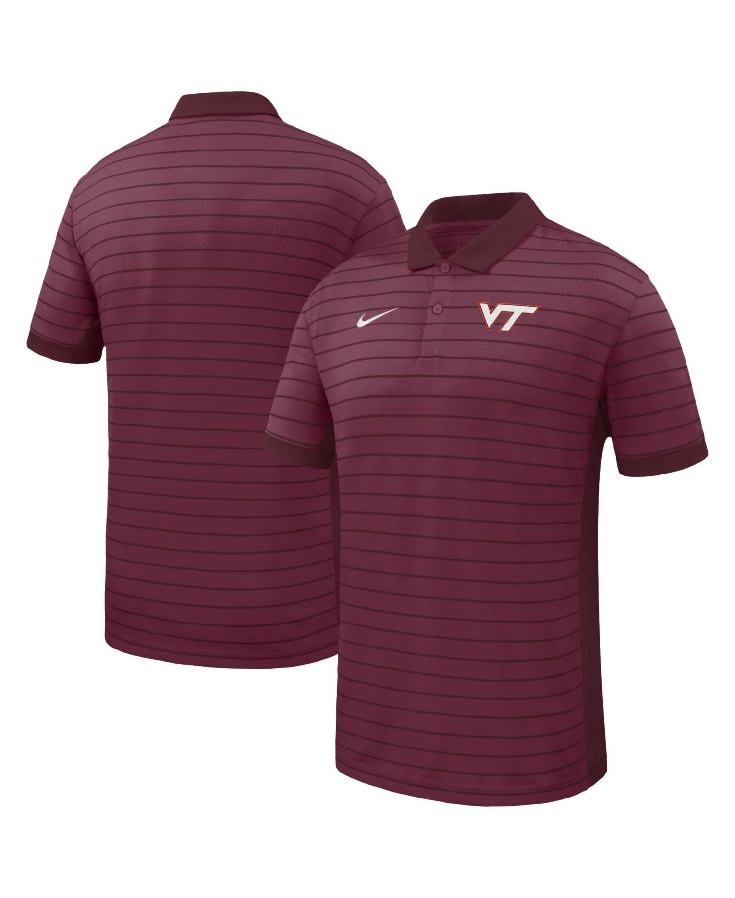 Men's Garnet Virginia Tech Hokies Victory Stripe Dri-FIT Polo Shirt