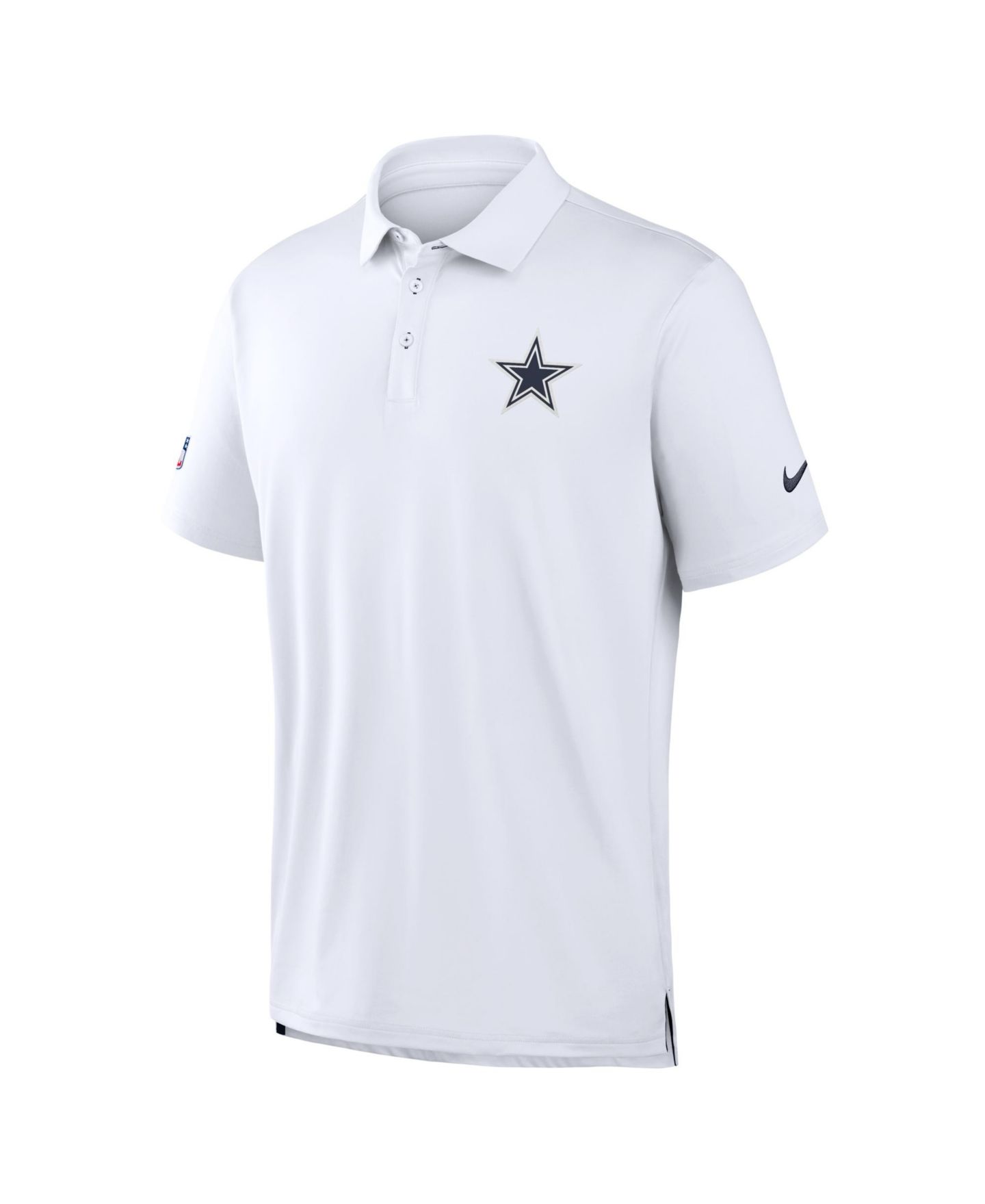 Мужское поло Nike White Dallas Cowboys Sideline Powerful Blocking Dri-FIT Tour Polo Shirt — фото 2