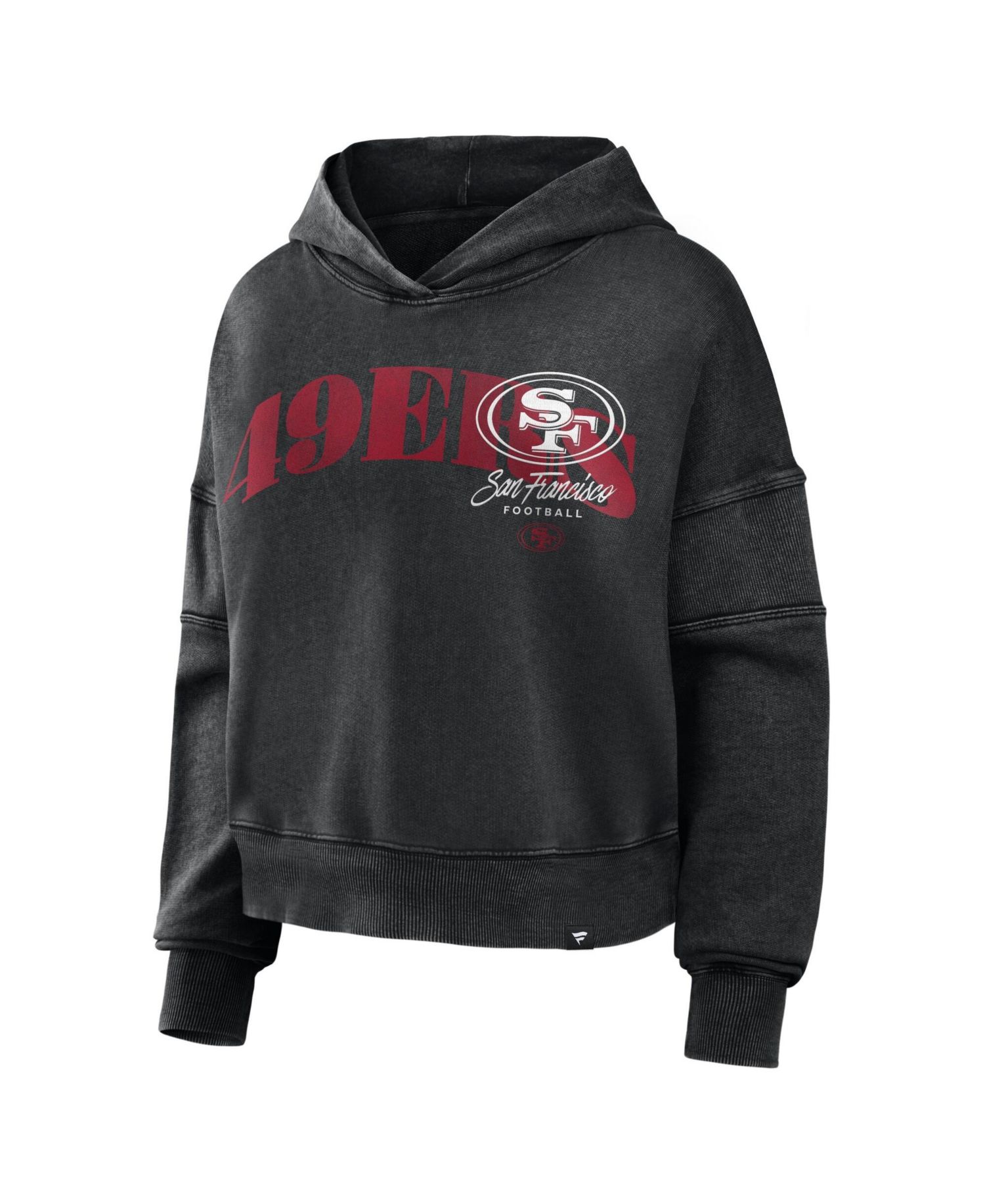 Women's San Francisco 49ers Counter Run Oversized-Fit Graphic Pullover Hoodie