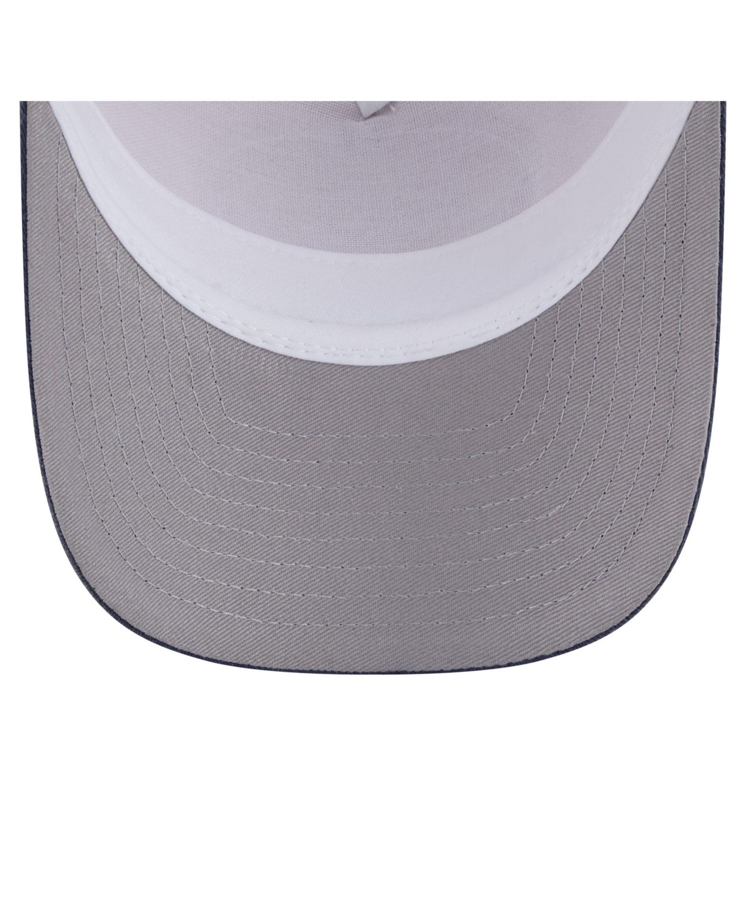 Men's Light Beige/Navy Detroit Tigers Frayed M-Crown A-Frame 9FORTY Trucker Adjustable Hat