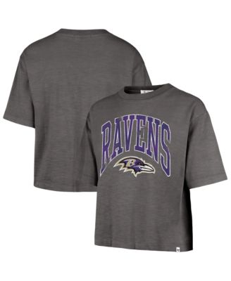 Women's Charcoal Baltimore Ravens Cropped Mindi Slub T-Shirt