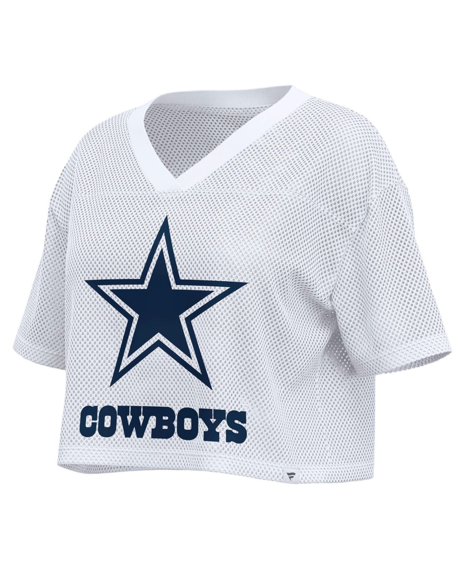 Women's Dallas Cowboys Oversized Cropped Mesh V-Neck Jersey