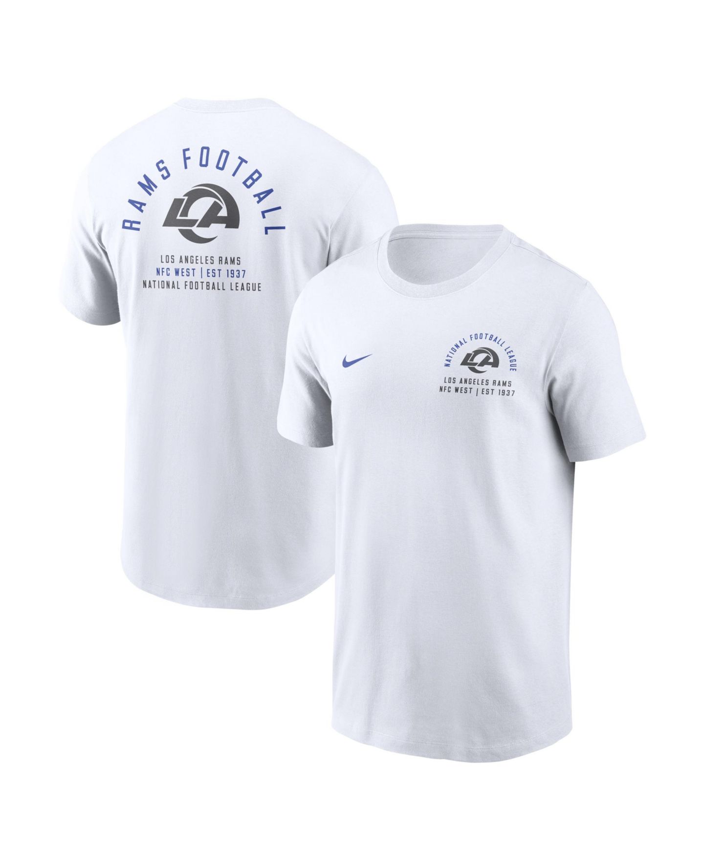 Мужская футболка Nike White Los Angeles Rams Split Logo — фото 1
