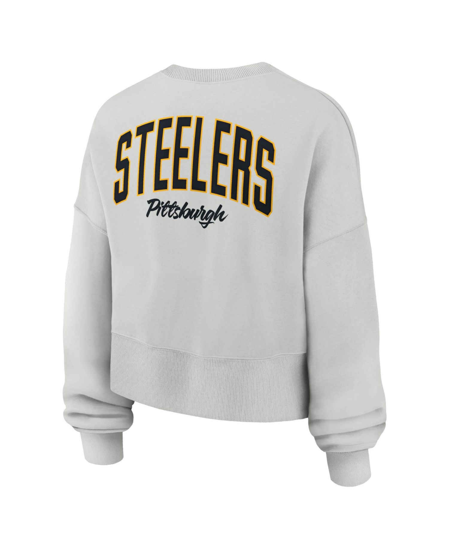 Women's Gray Pittsburgh Steelers Oversized Primetime Phoenix Fleece Sweatshirt