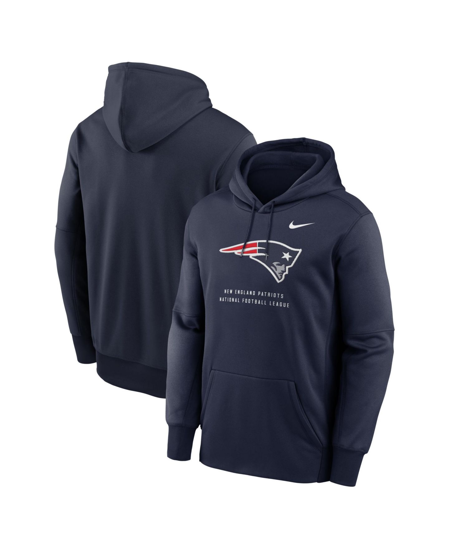 Мужское худи Nike Navy New England Patriots Toss Sweep Therma-FIT — фото 1