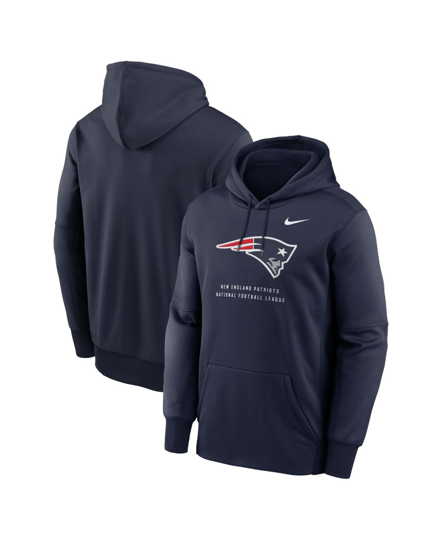 Men's Navy New England Patriots Toss Sweep Therma-FIT Hoodie