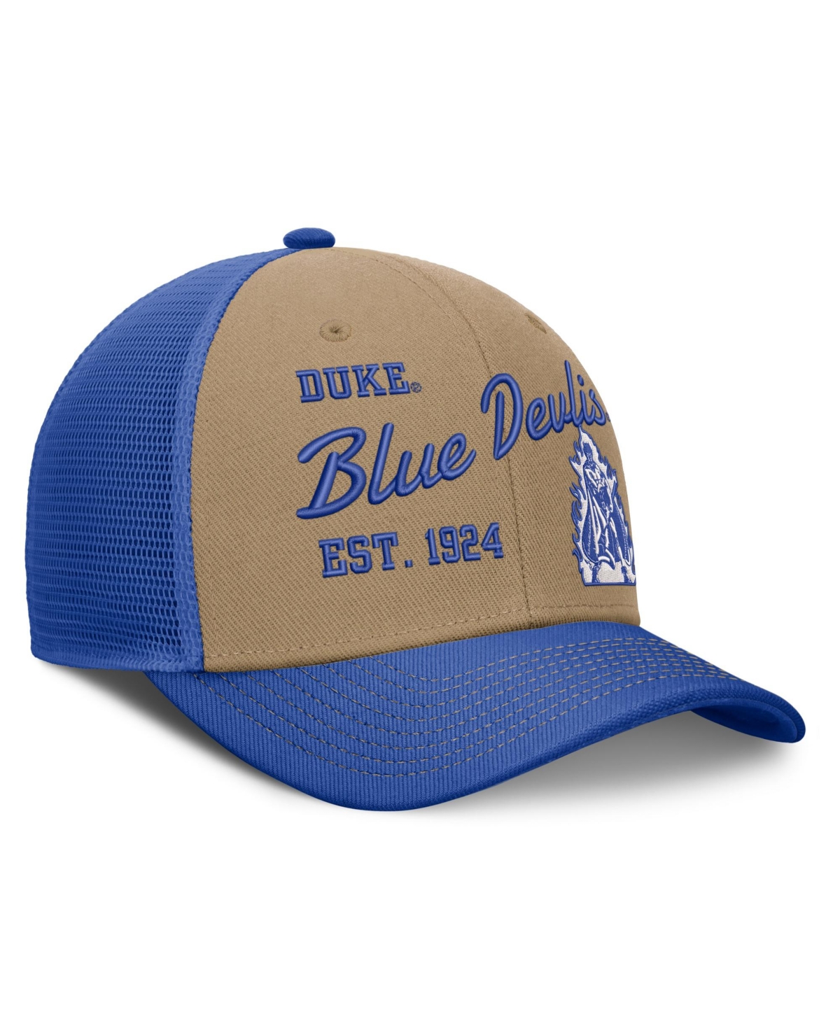 Nike Men's and Women's Beige/Royal Duke Blue Devils Legacy Rise Trucker Adjustable Hat