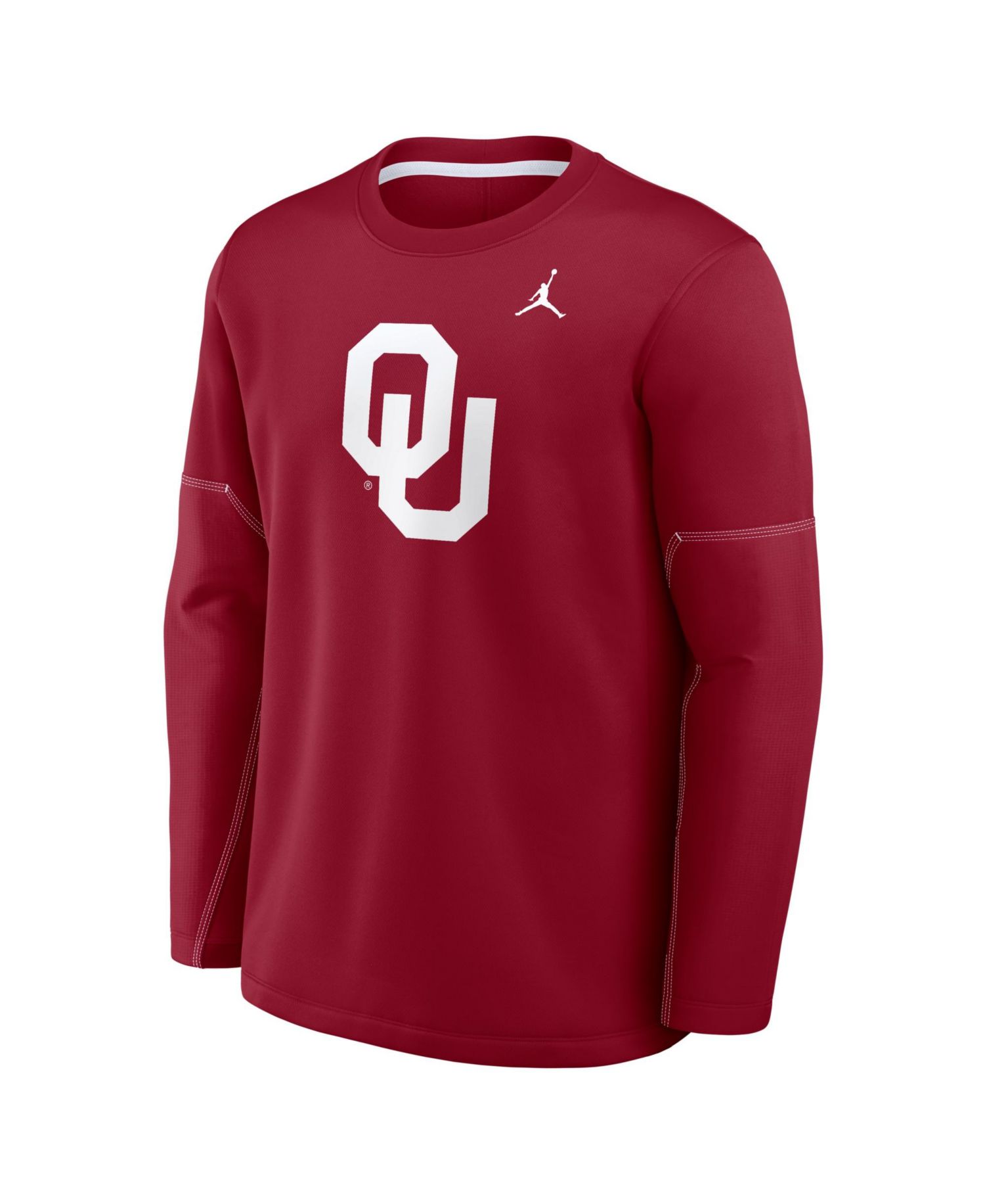 Men's Crimson Oklahoma Sooners 2026 Sideline Coaches Therma-FIT Long Sleeve T-Shirt