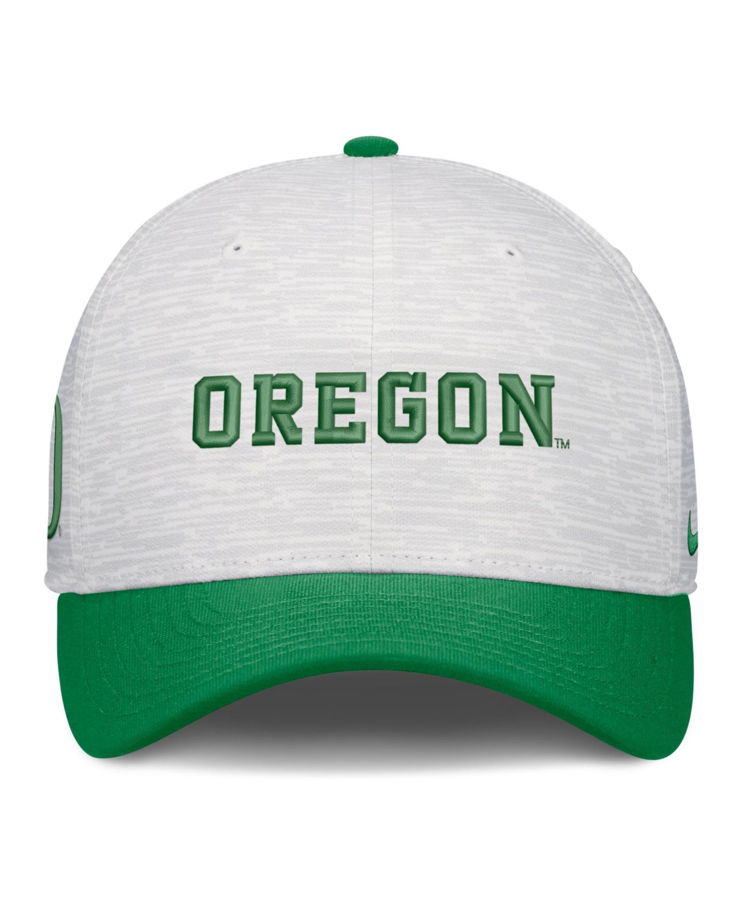 Men's and Women's White/Green Oregon Ducks Primetime Rise Adjustable Hat