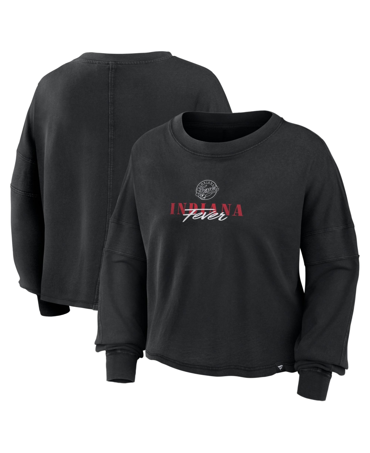 Fanatics Women's Black Indiana Fever Oversized Boxy Long Sleeve Top - Black