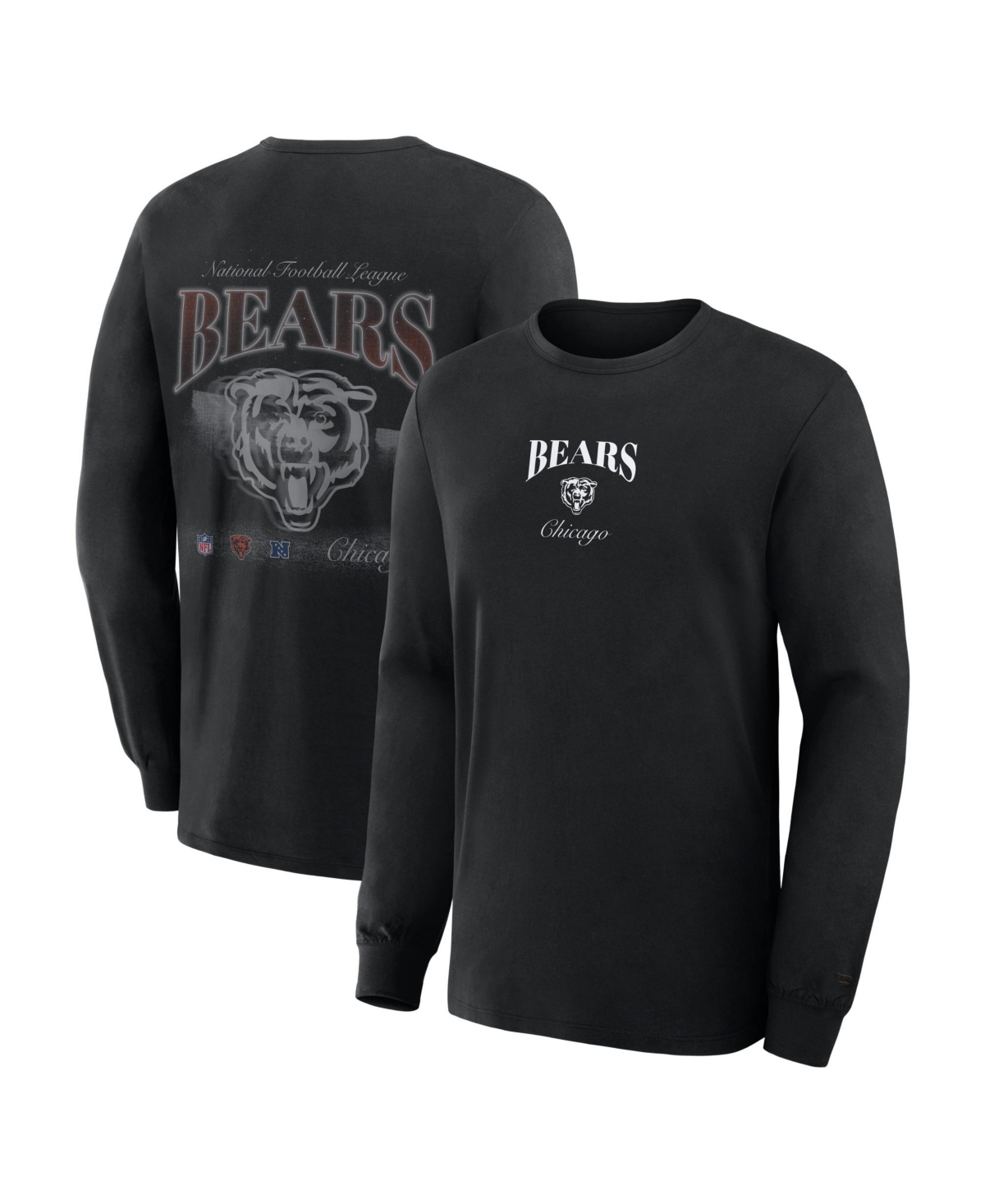 Fanatics Men's Black Chicago Bears Midnight Falls Long Sleeve T-Shirt - Black