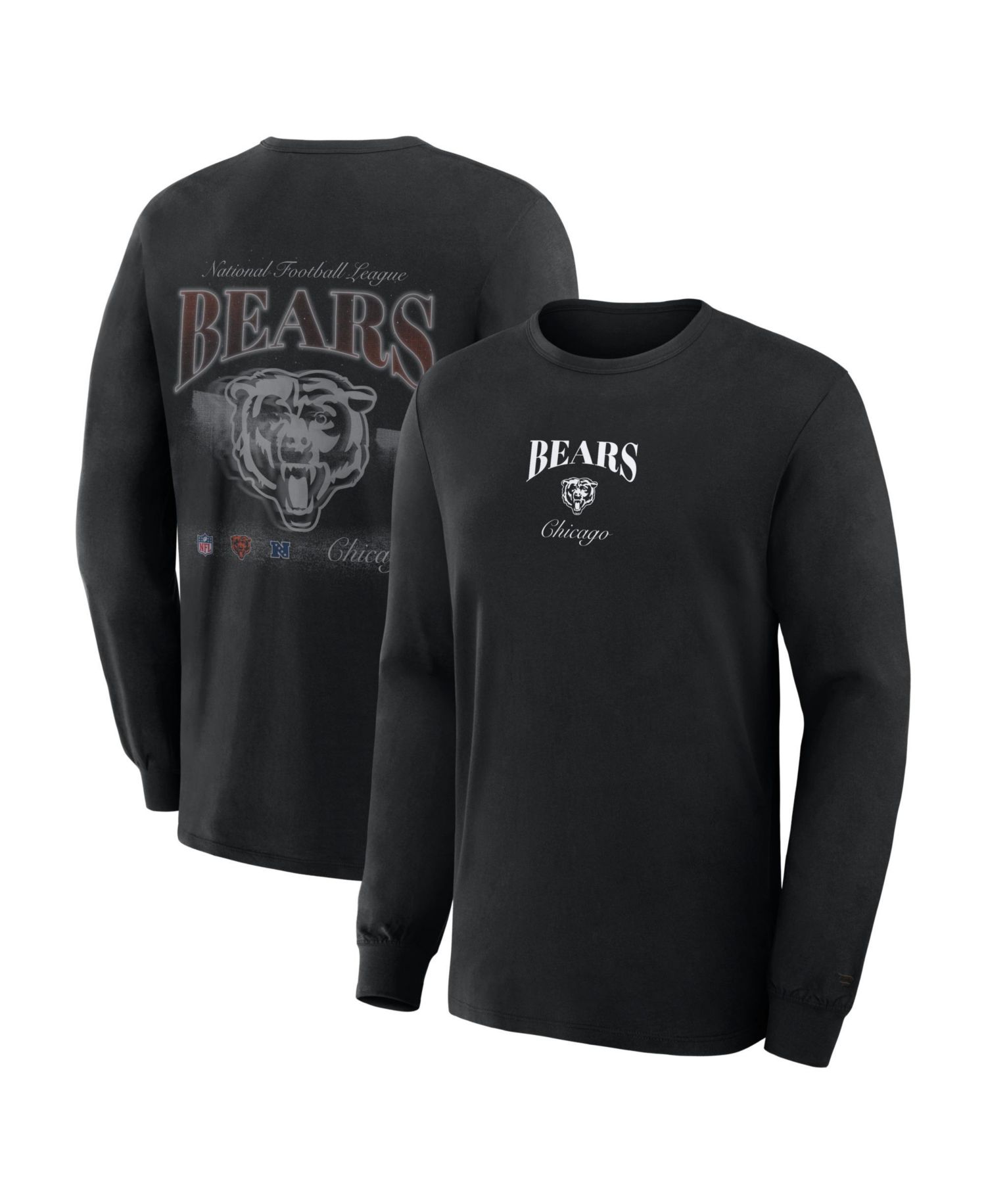 Men's Black Chicago Bears Midnight Falls Long Sleeve T-Shirt