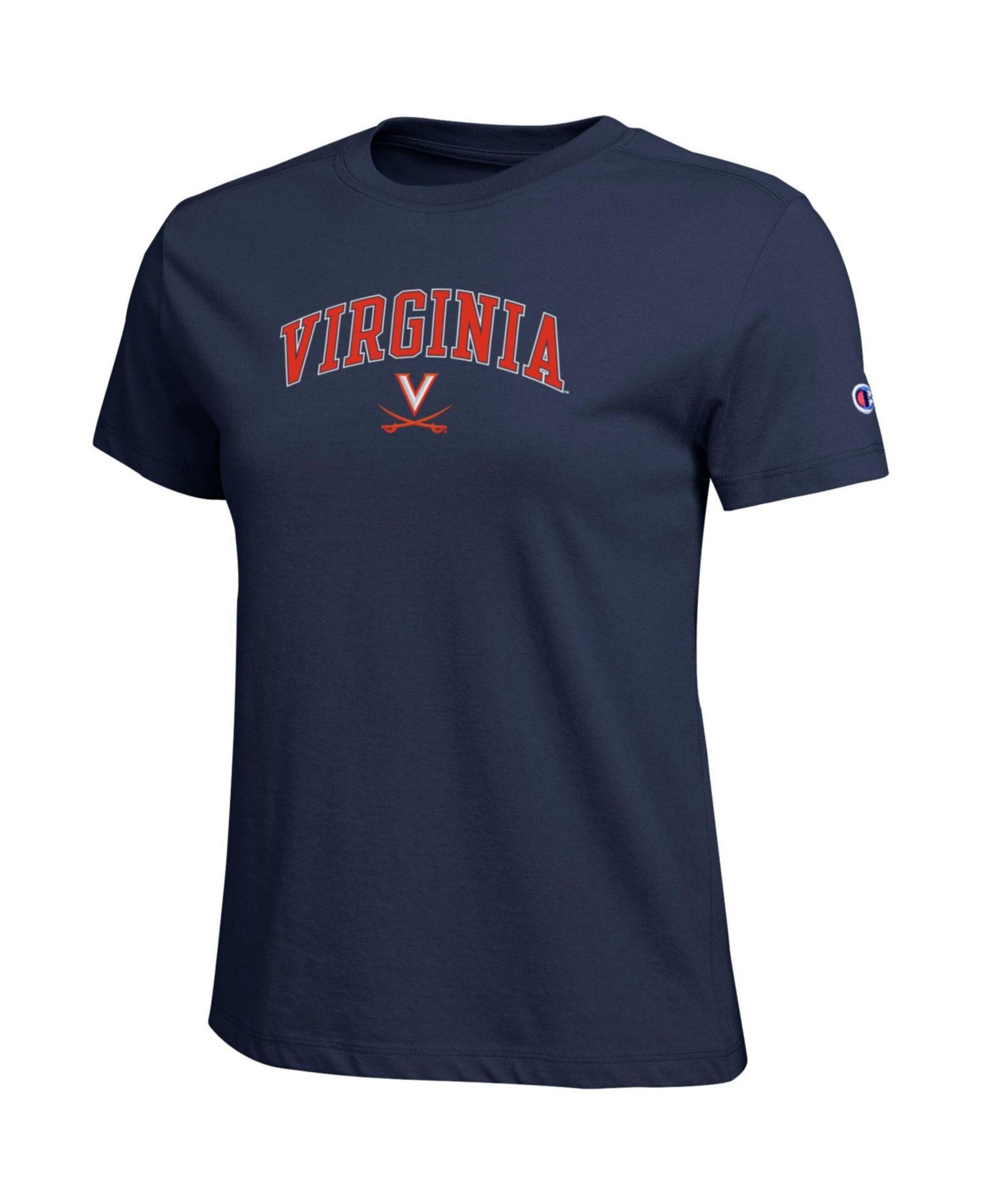 Women's Navy Virginia Cavaliers Arched Over Logo T-Shirt