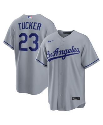 Men's Kyle Tucker Gray Los Angeles Dodgers Road Replica Jersey