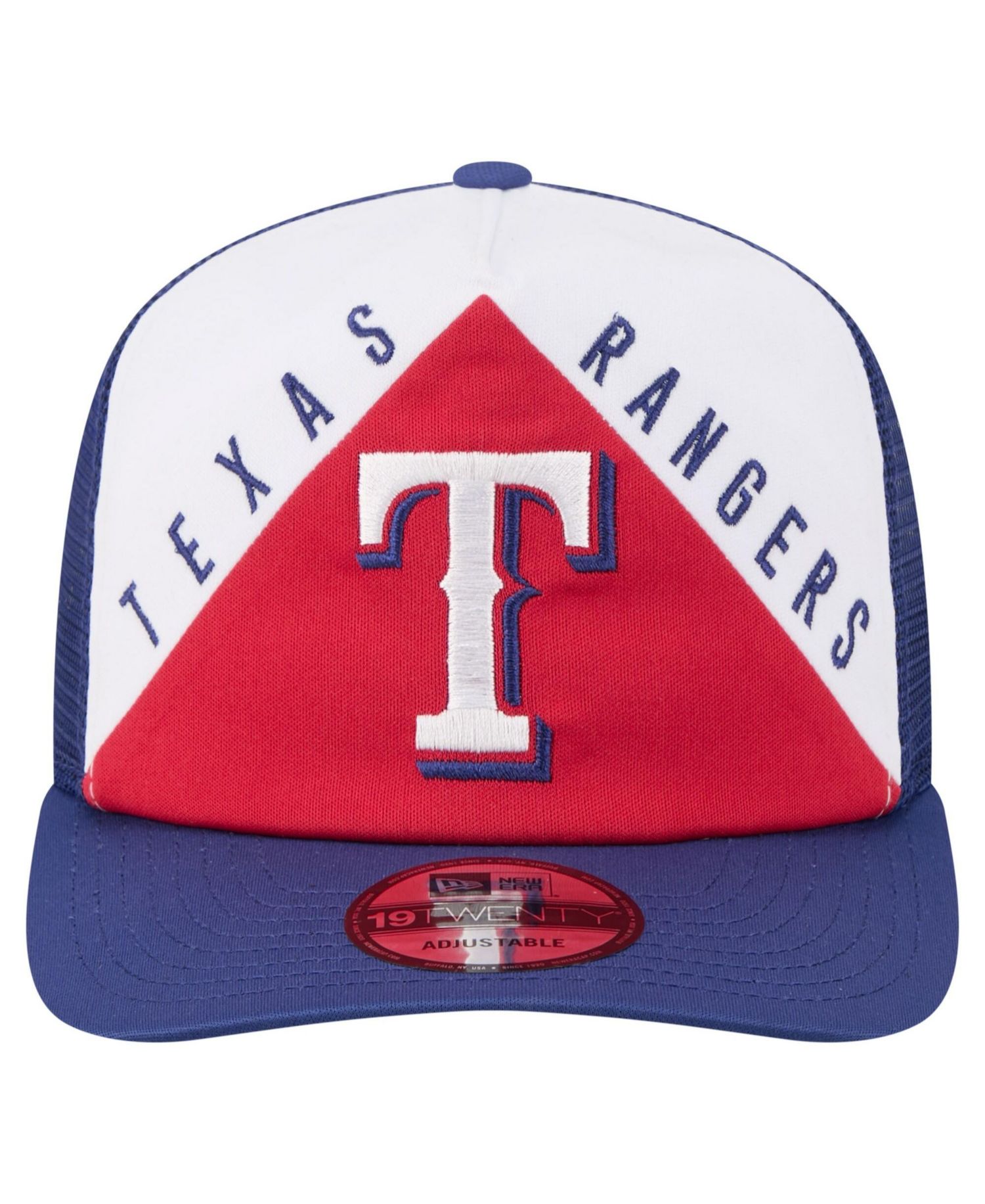 Men's White/Royal Texas Rangers Retro Cut 19TWENTY Adjustable Trucker Hat