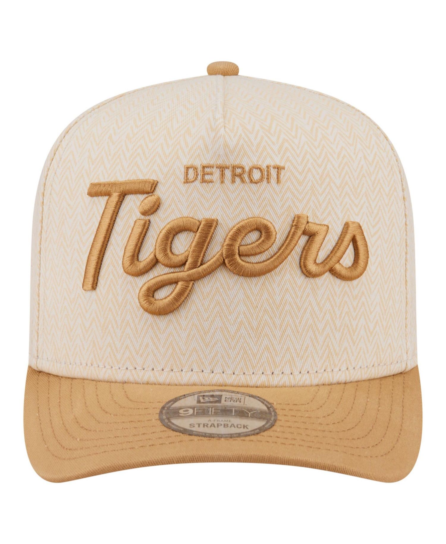Men's Cream Detroit Tigers Herringbone 9FIFTY A-Frame Snapback Hat