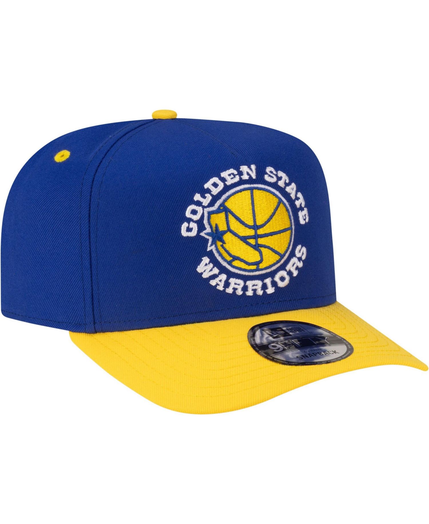 Men's Royal/Gold Golden State Warriors 80s Throwback A-Frame 9FIFTY Snapback Hat