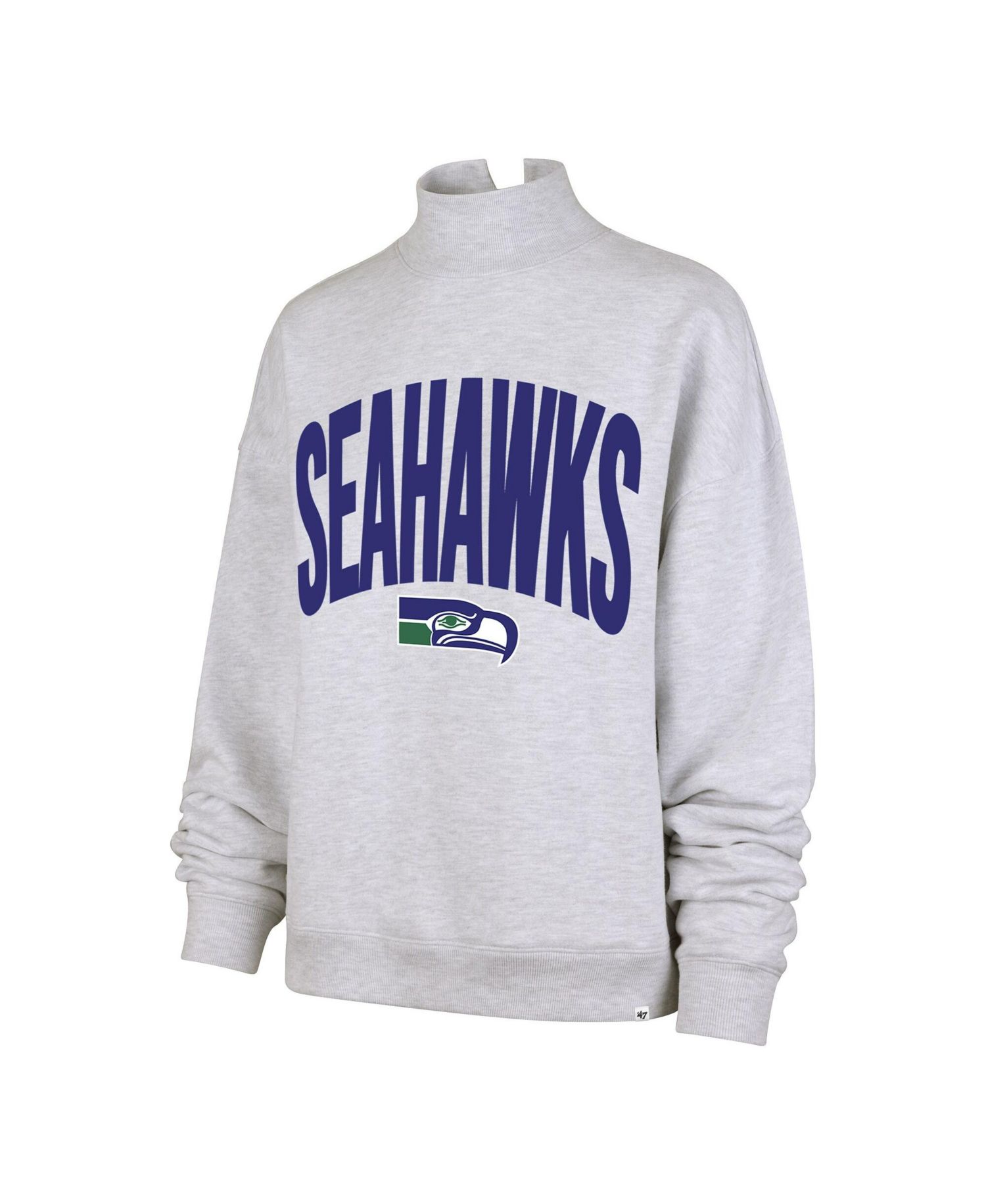 Women's Gray Seattle Seahawks Subtle Muse Mock Neck Sweatshirt